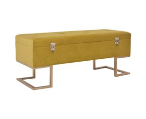 Bench with Storage Compartment 105cm Mustard Velvet Entryway Ottoman