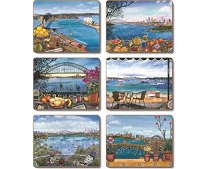 Country Inspired Kitchen SYDNEY BALCONIES Cork Backed Coasters Set 6 New