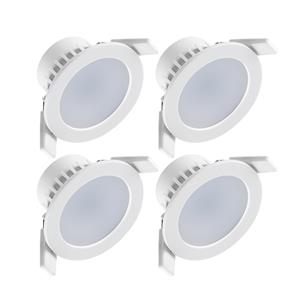 Deta 7W Daylight Flush Lens Dimmable LED Downlight - 4 Pack