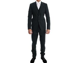 Dolce & Gabbana Green Wool Stretch Slim Two Button Suit