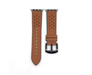 Dotted Design Genuine Leather Band for Apple Watch - Brown