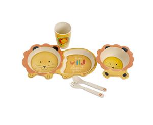 Epicurean Lion Bamboo 5 Piece Kids Dinner Set