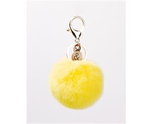 Faux Fur Pom-Pom Keychain Yellow