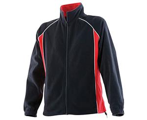 Finden & Hales Kids Unisex Piped Sports Anti-Pill Microfleece Jacket (Black/Red/White) - RW436