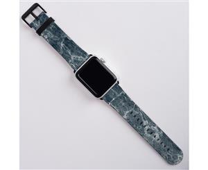 For Apple Watch Band (38mm) Series 1 2 3 & 4 Vegan Leather Strap Marble Grey