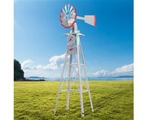 Garden Windmill 6FT 180cm Metal Ornaments Outdoor Decor Ornamental Wind Will