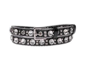 Holster - Women's Glow Belt Featuring Jewels and Riveted Studs for Waist/Hip - Black