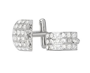 Iced Out Hip Hip Cuff Links - Moon Bling - Silver