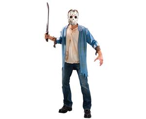 Jason Voorhees Adult Mask Jacket Machete Costume Set