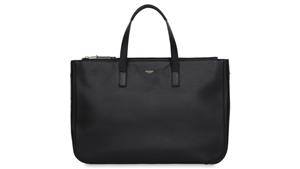 Knomo Mayfair Luxe Derby 14-inch Leather Tote Bag - Black