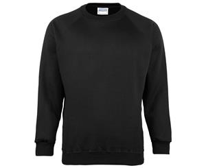 Maddins Kids Unisex Coloursure Crew Neck Sweatshirt / Schoolwear (Black) - RW841