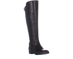 Marc Fisher Damsel Wide Calf Knee High Boots Dark Blue Leather