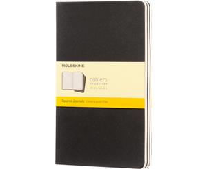 Moleskine Cahier Squared Journal L (Set Of 3) (Solid Black) - PF3100