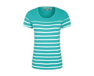Mountain Warehouse Wms Dover Womens Stripe Short Sleeve Tee Tshirt - Green