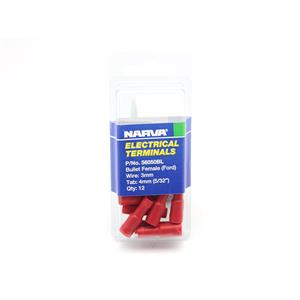 Narva 3mm Red Electrical Terminal Female Bullet Connector - 12 Pack