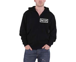 Nine Inch Nails Hoodie Classic Band Logo Official Mens Zipped - Black