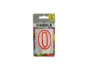 Number &quot0" Birthday Candle. 7.5cm High. Excellent for Parties.