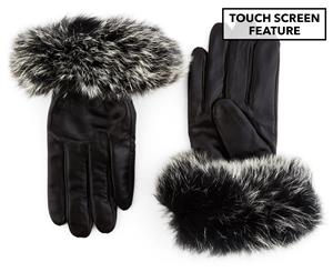 OZWEAR Connection Ugg Women's Touch Screen Fur Glove - Black