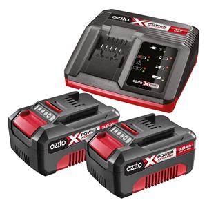 Ozito Power X Change 18V Twin 3.0Ah Battery & Charger Pack