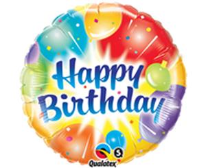 Qualatex 18 Inch Birthday Ablaze Round Foil Balloon (Multicoloured) - SG12567