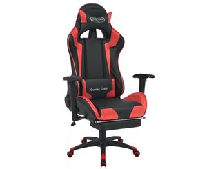 Reclining Racing Gaming Chair with Footrest Red Office Computer Seat