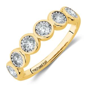 Ring with 1/2 Carat TW of Diamonds in 10ct Yellow Gold
