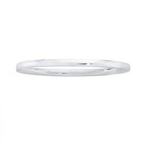 Silver 4.5X65mm Oval Solid Comfort Bangle