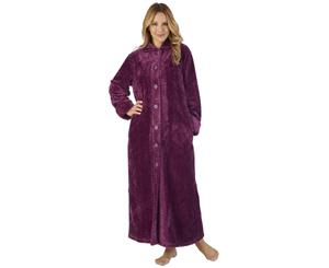 Slenderella HC2332 Waffle Flannel Dressing Gown - Purple