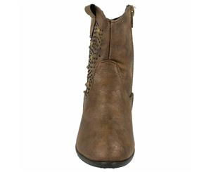 Spot On Girls Flat Ankle Boots (Brown) - KM705