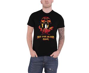 Sum 41 T Shirt Out For Blood Skull Band Logo Official Mens - Black
