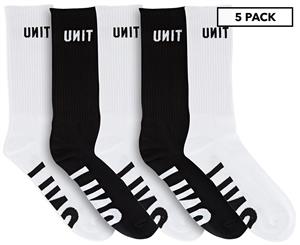 Unit Men's Hi Lux Socks 5-Pack - Black/White