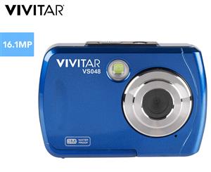 Vivitar VS048 Waterproof Instant Sharing Digital Camera - Blue