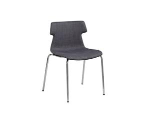 Wave Fabric Chair - 4 Legged Black - blue