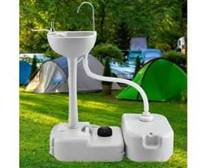 Weisshorn Portable Water Sink Wash Basin 43L Capacity Camping Stand Food Event
