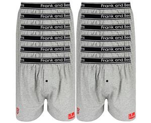 12 Pack Boxer Shorts Frank and Beans Underwear Mens 100% Cotton S M L XL XXL - Grey