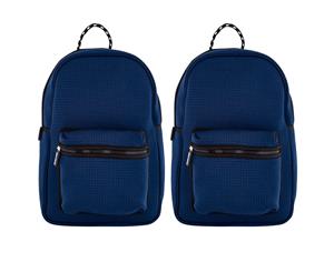 2x Urban Status Adults 46cm Lightweight Neoprene Backpack Adjustable Strap Navy