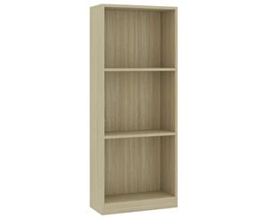 3-Tier Book Cabinet Sonoma Oak Chipboard Storage Rack Shelf Bookcase