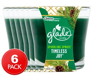 6 x Glade Sparkling Spruce Timeless Joy Candle 129g