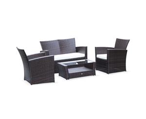 ASTI 4 Seater Outdoor Lounge Set | Exists in 4 COLOURS - Brown/Ecru