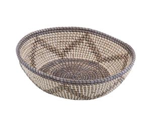 Amalfi Seagrass Rune Food Snack Bowl Storage Denim Blue/White/Grey/Natural