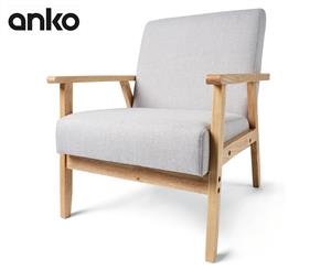 Anko Upholstered Timber Chair - Grey