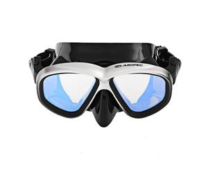 Aropec Glowworm PC Dive Mask with Mirror Coated Lens Black/Silver