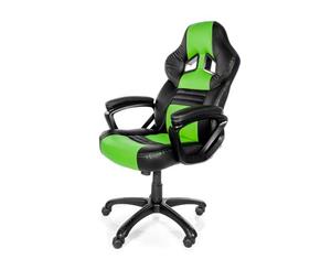 Arozzi Monza Adjustable Ergonomic Desk Chair - Black & Green