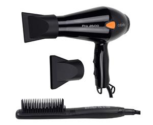 Cabello Pro 3600 Hair Dryer + Straightening Comb - Black