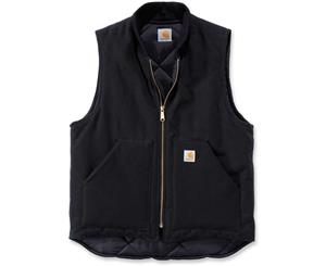 Carhartt Mens Arctic Insulated Nylon Lined Duck Shell Vest Jacket - Black