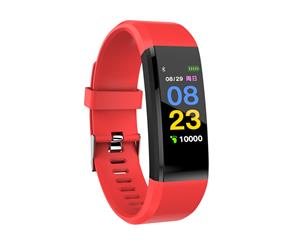 Catzon 115Plus Fitness Tracker HR Heart Rate Monitor Waterproof Smart Fitness Band Step Counter Calorie Pedometer-Red