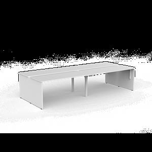 CeVello 1600 x 600mm White Four User Double Sided Desk