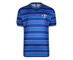 Chelsea Fc Mens Official Football 1984 Retro Short Sleeve Shirt (Blue/Navy) - SG10675