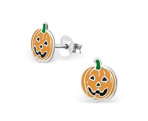 Children's Silver Pumpkin Earrings