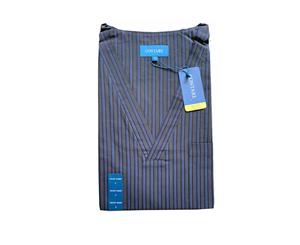 Contare V-neck Night Shirt Cotton Pyjamas Sleepwear - Charcoal/Navy Stripe